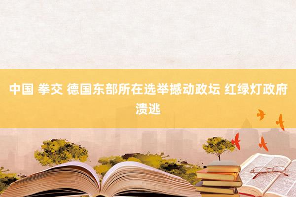 中国 拳交 德国东部所在选举撼动政坛 红绿灯政府溃逃