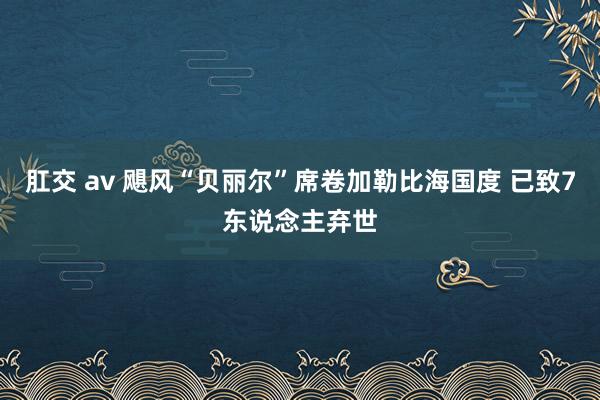 肛交 av 飓风“贝丽尔”席卷加勒比海国度 已致7东说念主弃世