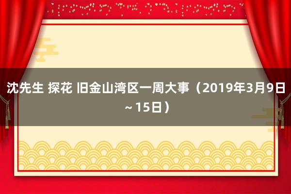 沈先生 探花 旧金山湾区一周大事（2019年3月9日～15日）