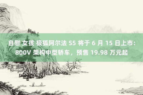 自慰 女孩 极狐阿尔法 S5 将于 6 月 15 日上市：800V 架构中型轿车，预售 19.98 万元起