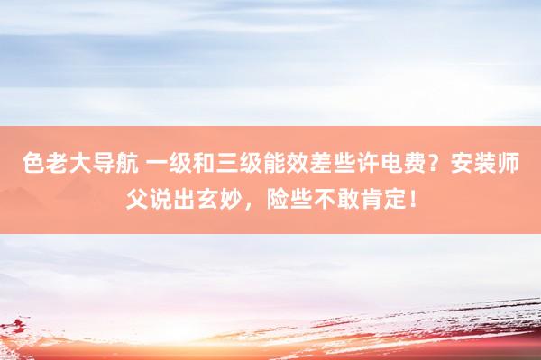 色老大导航 一级和三级能效差些许电费？安装师父说出玄妙，险些不敢肯定！