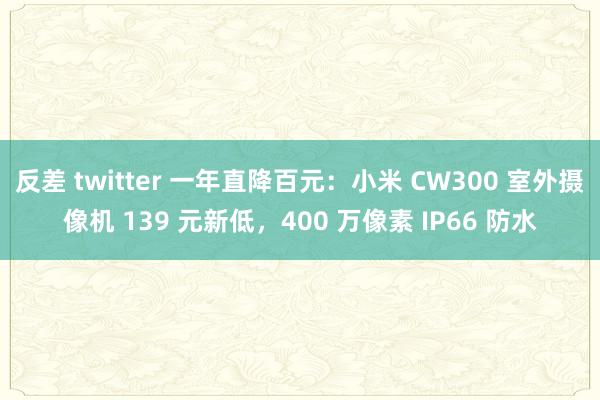 反差 twitter 一年直降百元：小米 CW300 室外摄像机 139 元新低，400 万像素 IP66 防水